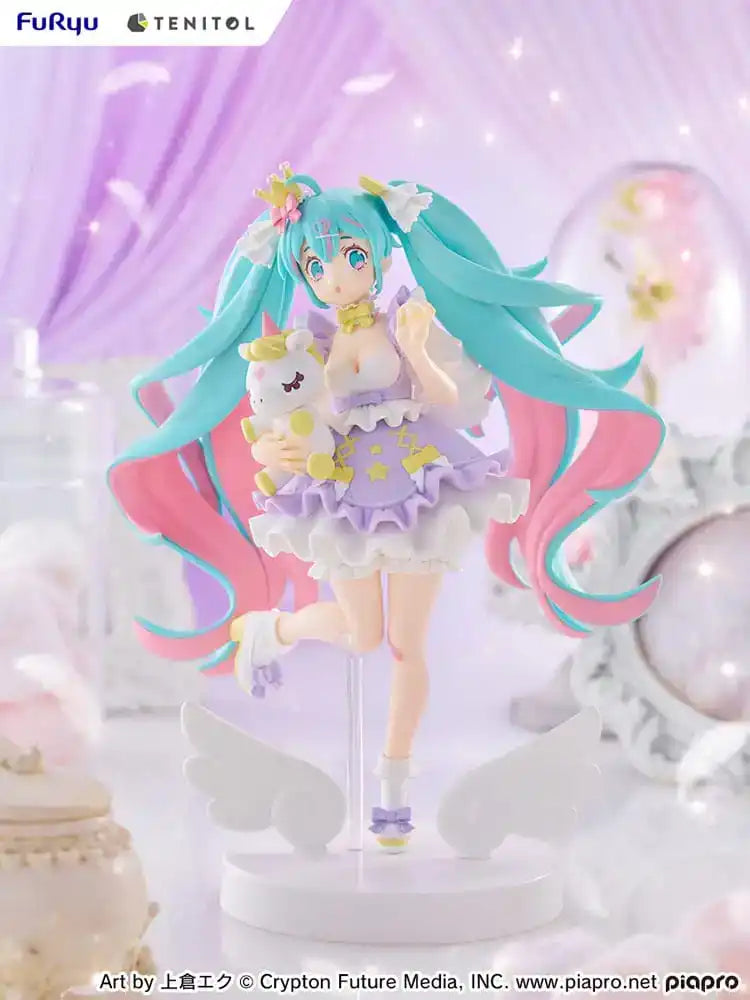 Hatsune Miku Tenitol PVC Statue Hatsune Miku Yumekawa Princess Lavender Ver. 21 cm - Smalltinytoystore