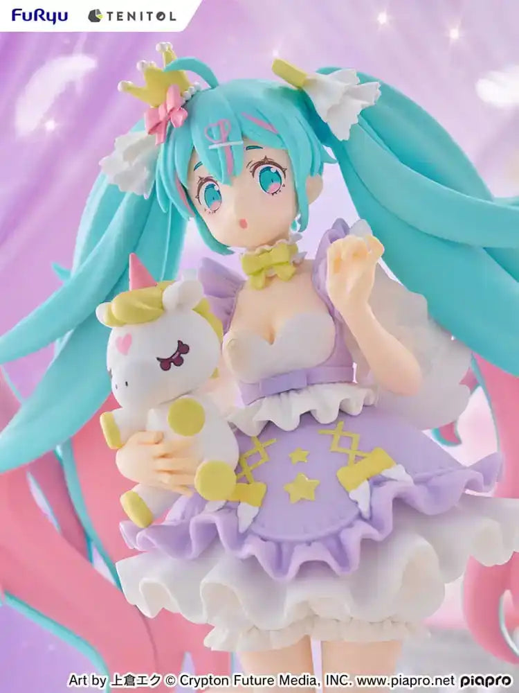 Hatsune Miku Tenitol PVC Statue Hatsune Miku Yumekawa Princess Lavender Ver. 21 cm - Smalltinytoystore