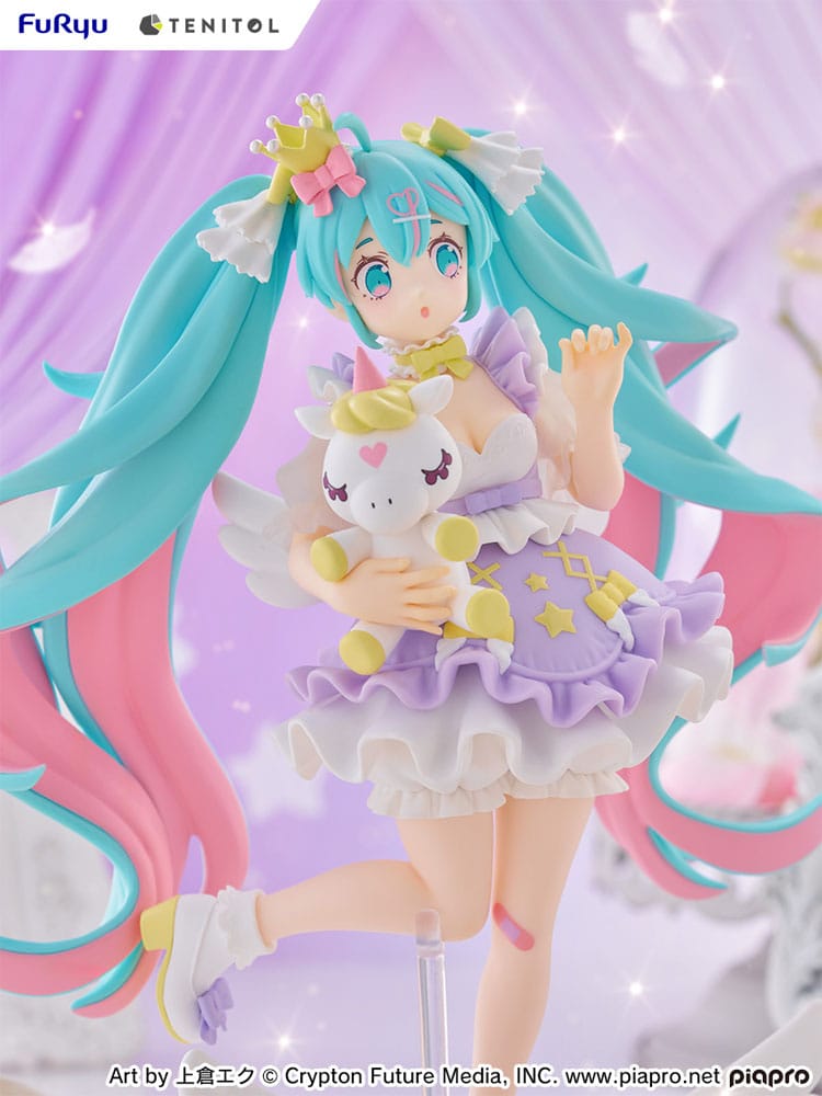 Hatsune Miku Tenitol PVC Statue Hatsune Miku Yumekawa Princess Lavender Ver. 21 cm - Smalltinytoystore