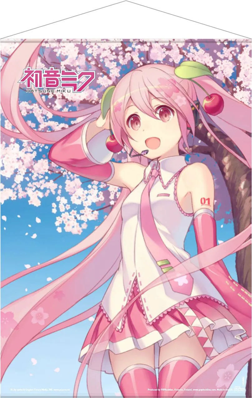 Hatsune Miku Wandrolle Cherry Blossom 50 x 70 cm - Smalltinytoystore