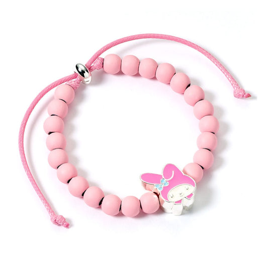 Hello Kitty Armband rosa Perlen mit My Melody Anhänger 21 cm - Smalltinytoystore