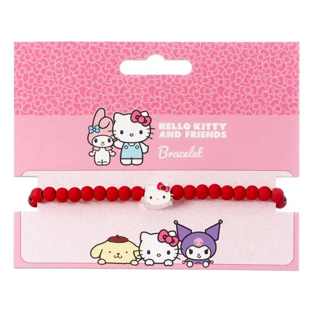 Hello Kitty Armband rote Perlen mit Hello Kitty Anhänger 21 cm - Smalltinytoystore