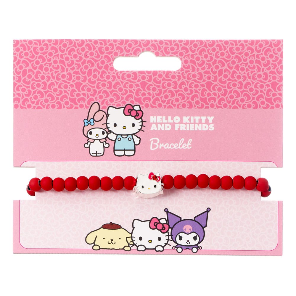 Hello Kitty Armband rote Perlen mit Hello Kitty Anhänger 21 cm - Smalltinytoystore