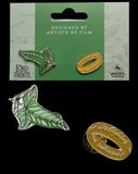 Herr der Ringe Ansteck-Pin Doppelpack Elfen Leaf & One Ring - Smalltinytoystore