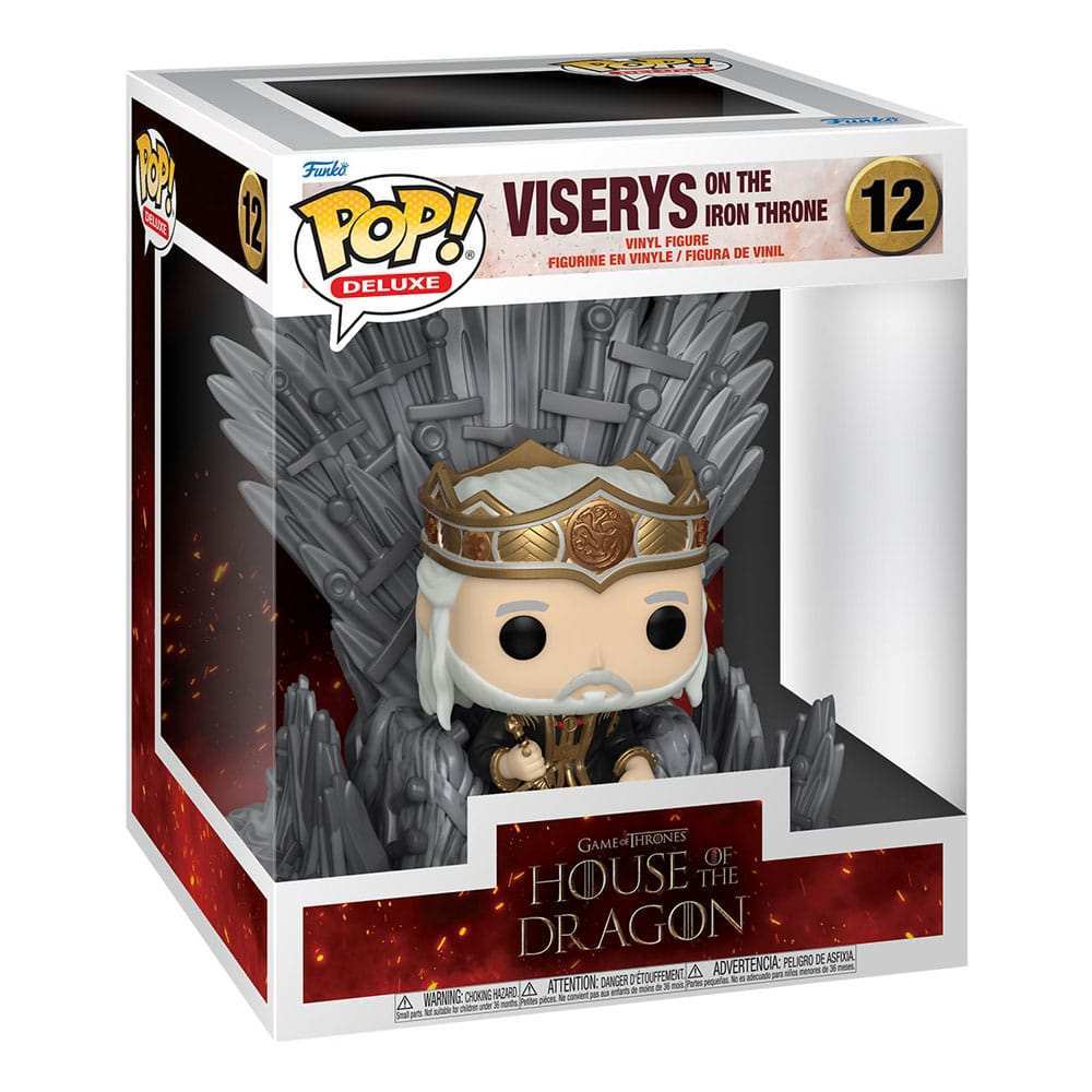 House of the Dragon POP! Deluxe Vinyl Figur Viserys on Throne 9 cm - Smalltinytoystore