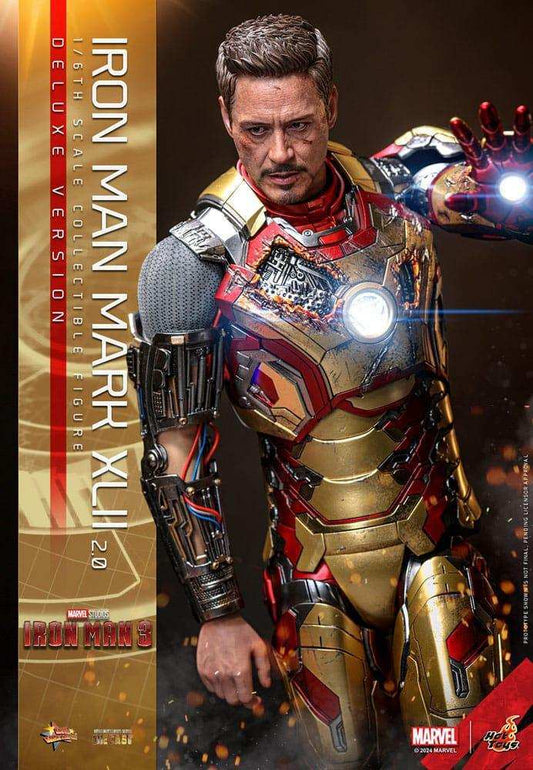 Iron Man 3 Movie Masterpiece Diecast 1/6 Iron Man Mark XLII (2.0) Deluxe HOT TOYS - Smalltinytoystore