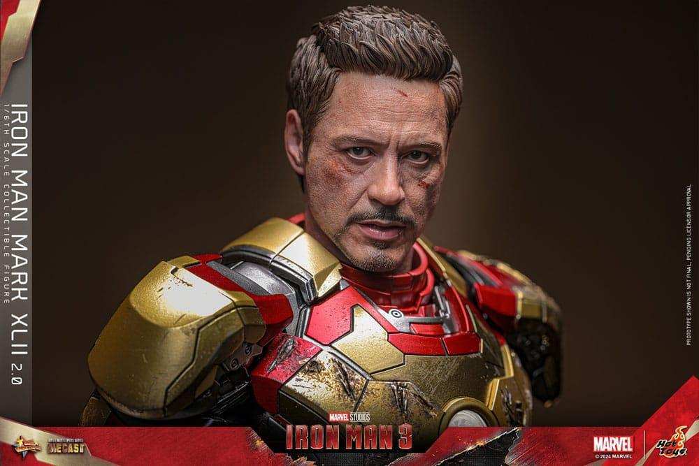 Iron Man 3 Movie Masterpiece Diecast 1/6 Iron Man Mark XLII (2.0) HOT TOYS - Smalltinytoystore