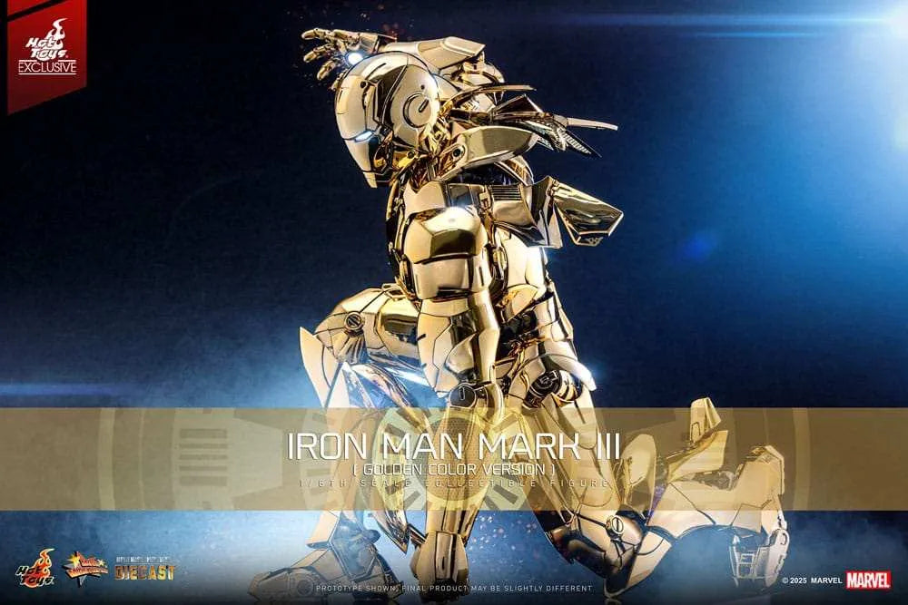 Iron Man Movie Masterpiece Diecast 1/6 Iron Man Mark III (Gold Color Version) Hot Toys Exclusive HOT TOYS - Smalltinytoystore