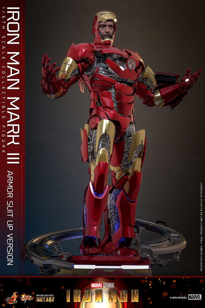 Iron Man Movie Masterpiece Diecast Actionfigur 1/6 Iron Man Mark III (Armor Suit Up Version) 32 cm - Smalltinytoystore