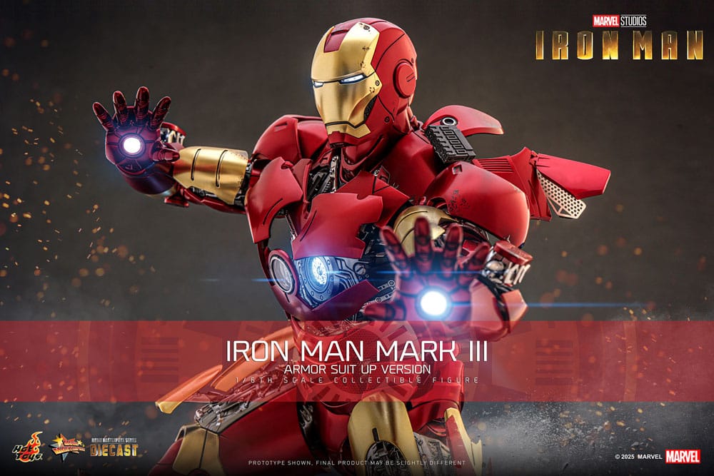 Iron Man Movie Masterpiece Diecast Actionfigur 1/6 Iron Man Mark III (Armor Suit Up Version) 32 cm - Smalltinytoystore