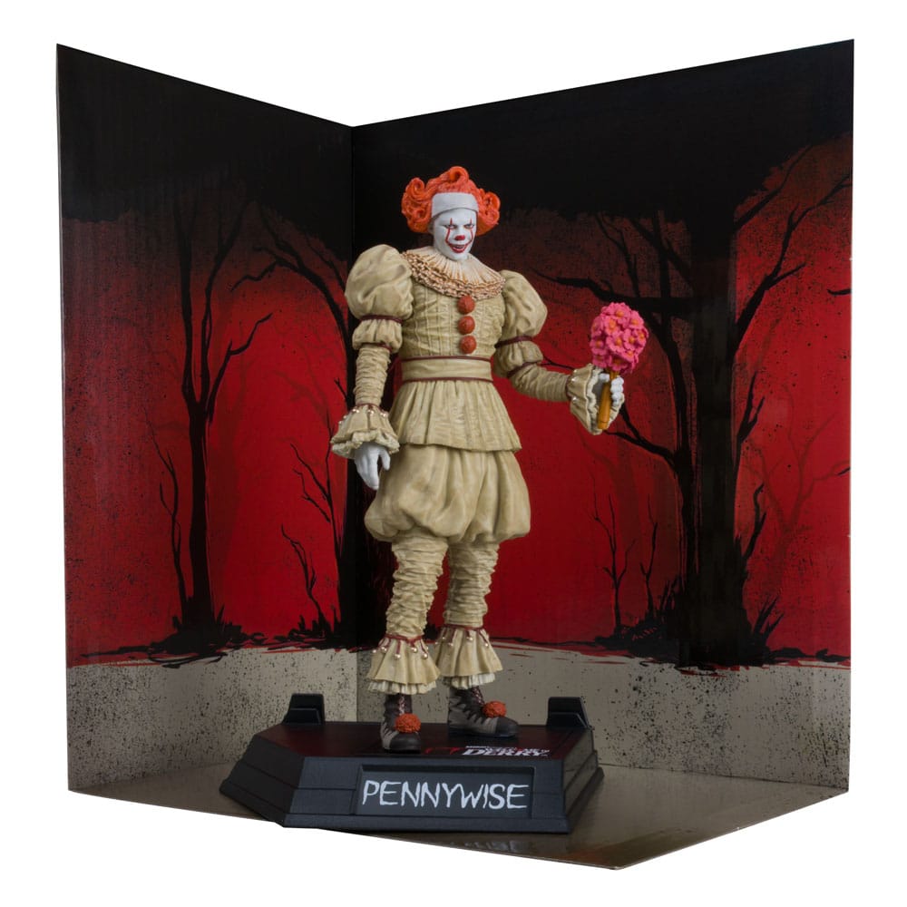 It: Welcome to Derry Movie Maniacs PVC Statue Pennywise (Flashback) (Gold Label) 16 cm - Smalltinytoystore