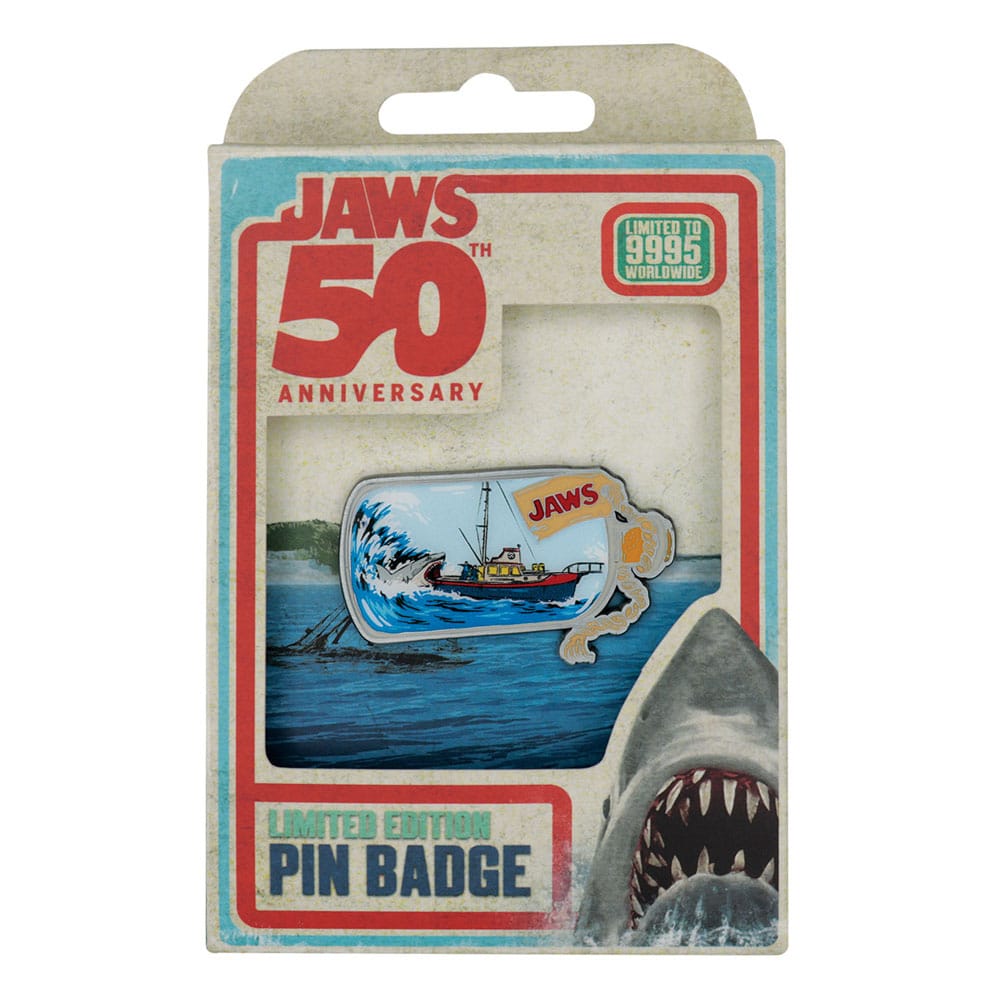 Jaws Ansteck-Pin 50th Anniversary Ship in Bottle - Smalltinytoystore