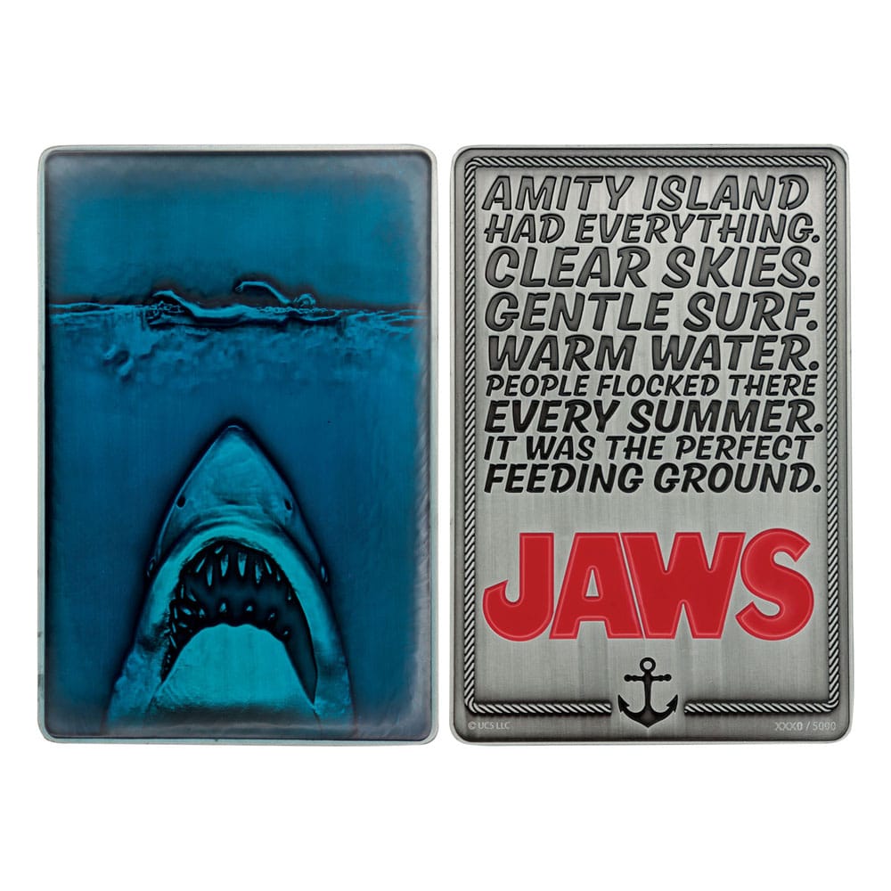 Jaws Metallbarren 50th Anniversary Poster Limited Edition - Smalltinytoystore