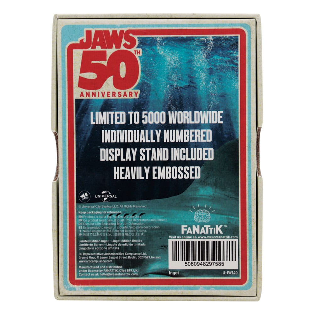 Jaws Metallbarren 50th Anniversary Poster Limited Edition - Smalltinytoystore