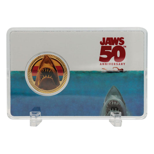 Jaws Sammelmünze 50th Anniversary 24k Gold Plated Limited Edition - Smalltinytoystore