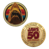 Jaws Sammelmünze 50th Anniversary 24k Gold Plated Limited Edition - Smalltinytoystore
