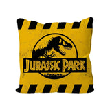 Jurassic Park Kissen Caution Yellow Logo 40 x 40 cm - Smalltinytoystore