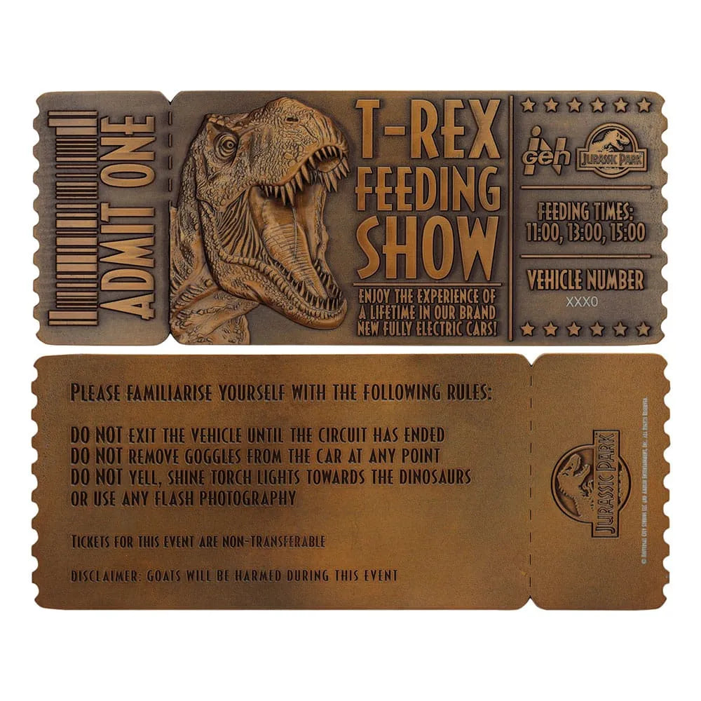 Jurassic Park Replik 1/1 Feeding Show Ticket - Smalltinytoystore