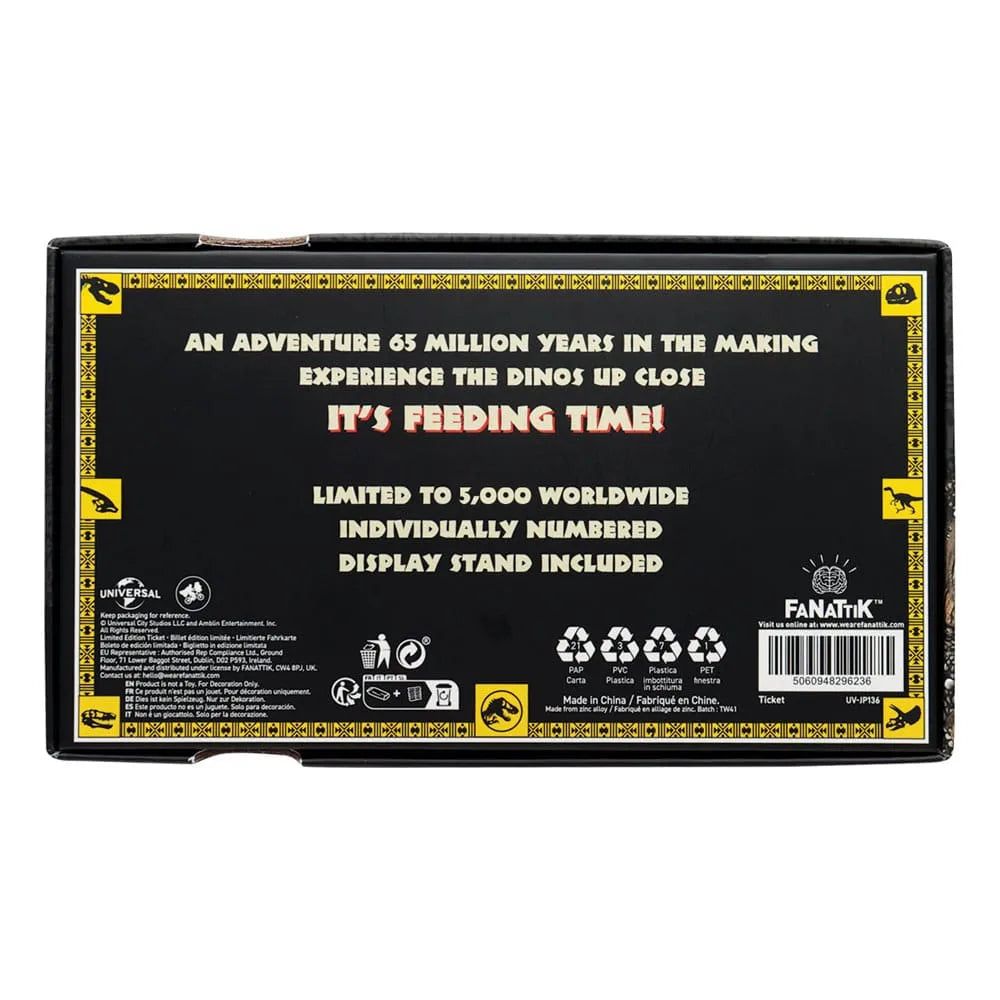 Jurassic Park Replik 1/1 Feeding Show Ticket - Smalltinytoystore