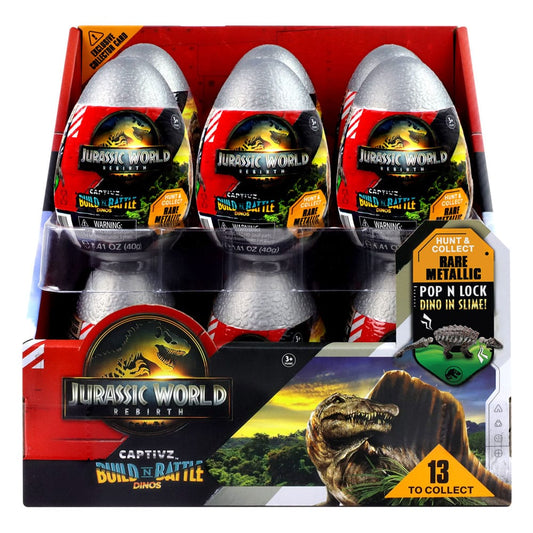 Jurassic World: Die Wiedergeburt Pop N Lock Blind Box Display Captivz Build n Battle Dinos (12) - Smalltinytoystore
