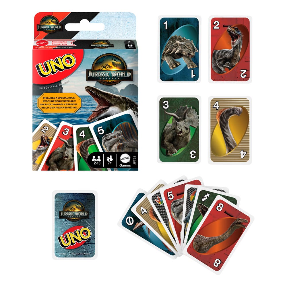 Jurassic World: Die Wiedergeburt UNO Kartenspiel - Smalltinytoystore