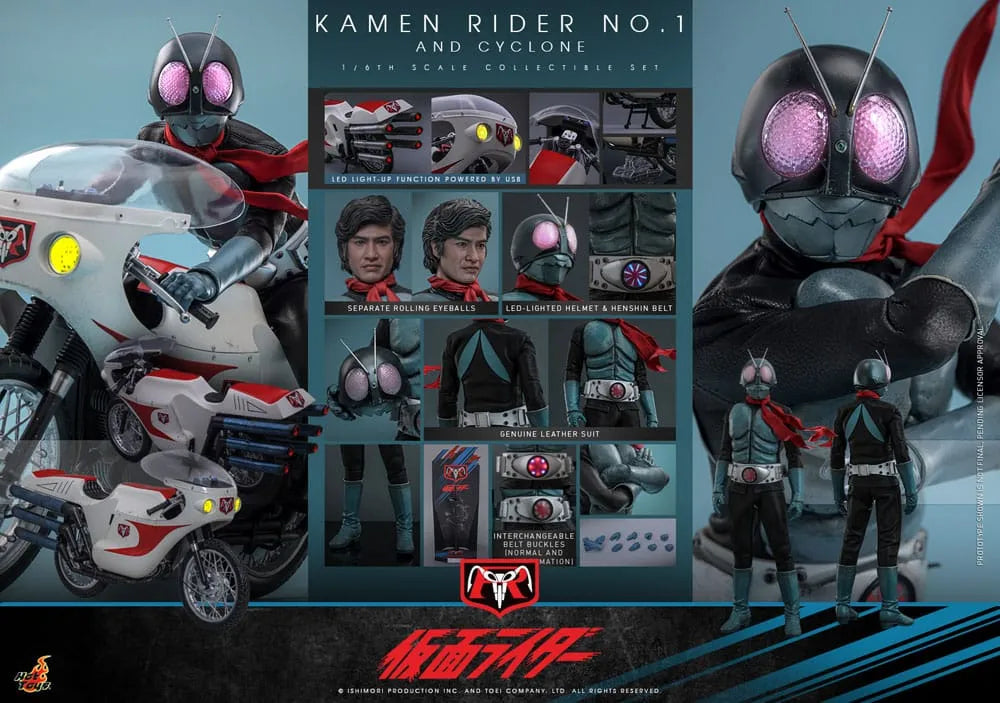 Kamen Rider 1/6 Kamen Rider No. 1 und Cylone HOT TOYS - Smalltinytoystore