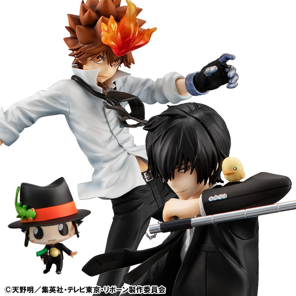 Katekyo Hitman Reborn! G.E.M. Serie PVC Statue Tsunayoshi Sawada & Kyoya Hibari & Reborn Set 21 cm - Smalltinytoystore