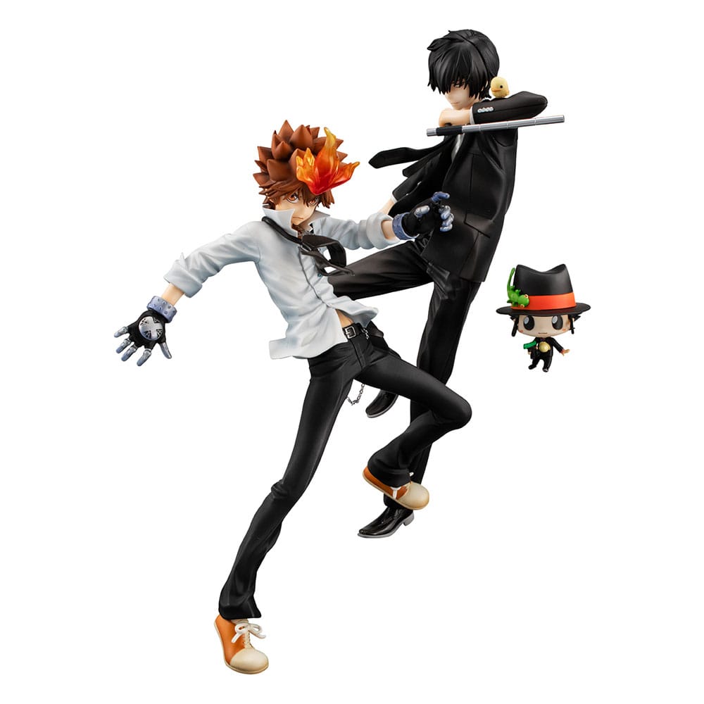 Katekyo Hitman Reborn! G.E.M. Serie PVC Statue Tsunayoshi Sawada & Kyoya Hibari & Reborn Set 21 cm - Smalltinytoystore
