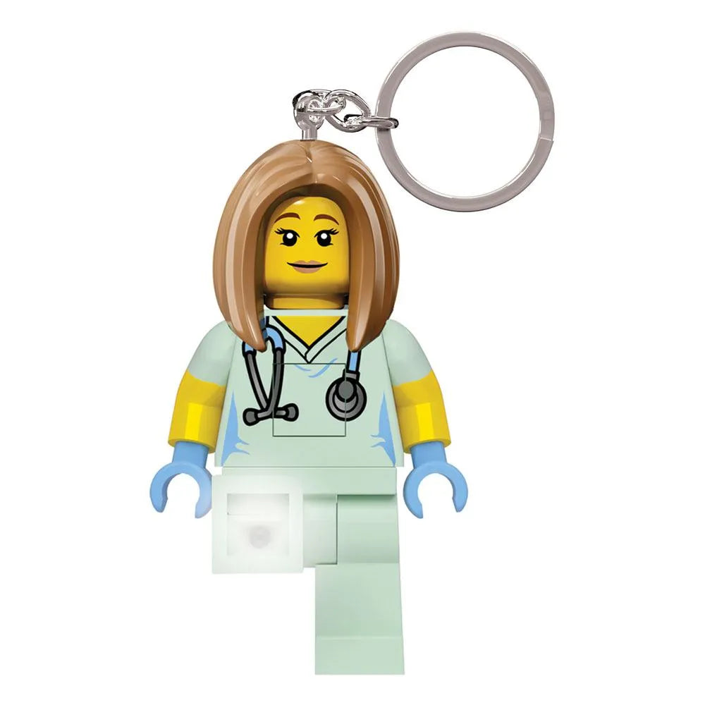 LEGO Classic Schlüsselanhänger mit Leuchtfunktion Krankenschwester 8 cm - Smalltinytoystore