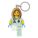 LEGO Classic Schlüsselanhänger mit Leuchtfunktion Krankenschwester 8 cm - Smalltinytoystore