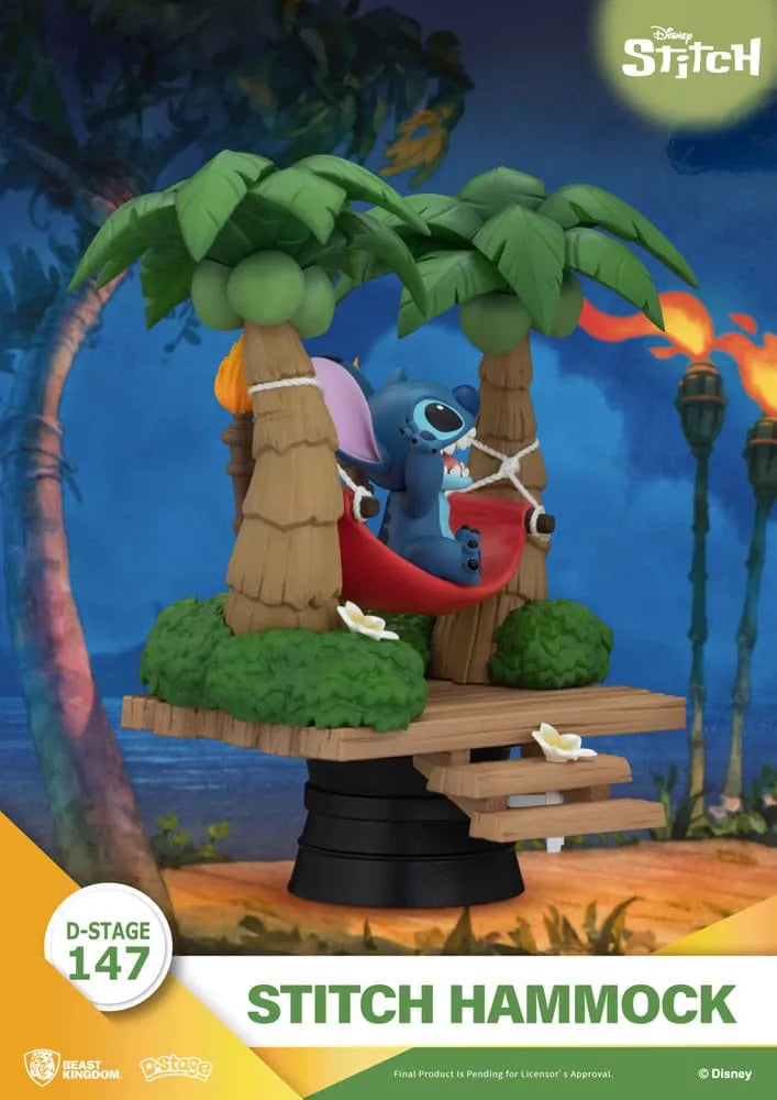 Lilo & Stitch D-Stage PVC Diorama Stitch Hammock 13 cm - Smalltinytoystore