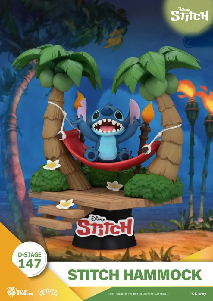 Lilo & Stitch D-Stage PVC Diorama Stitch Hammock 13 cm - Smalltinytoystore