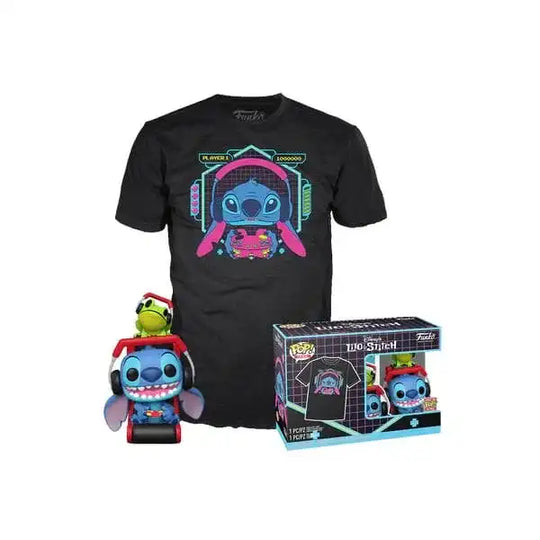 Lilo & Stitch POP! & Tee Vinyl Figur & T-Shirt Set Gmr Stitch w/frog Größe M - Smalltinytoystore