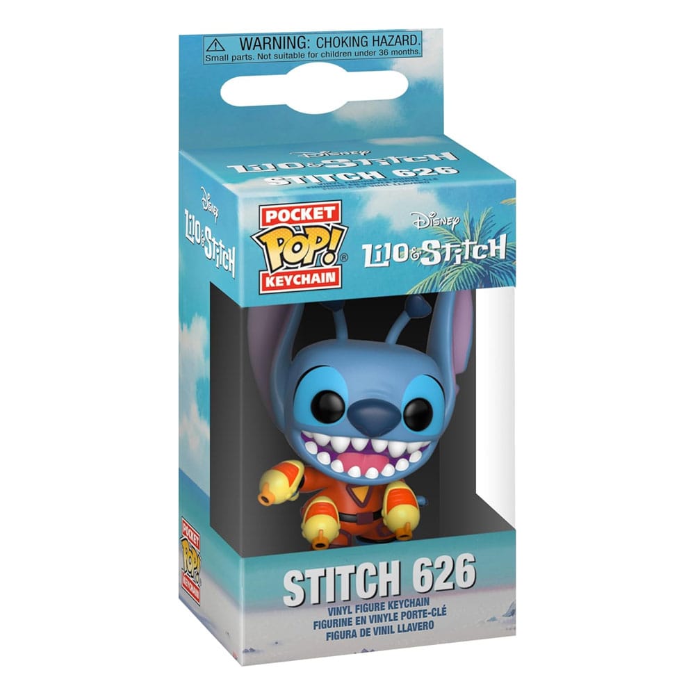 Lilo & Stitch POP! Vinyl Schlüsselanhänger 4 cm Stitch w/ Blaster Display (12) - Smalltinytoystore