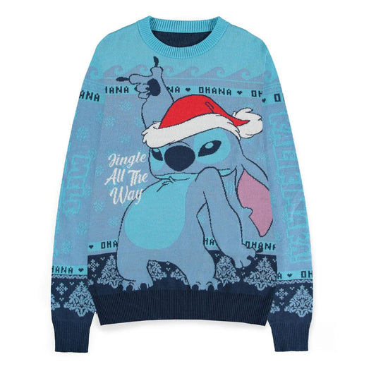 Lilo & Stitch Sweatshirt Christmas Jumper Stitch Blue Größe M - Smalltinytoystore