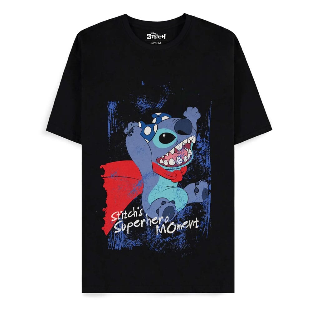 Lilo & Stitch T-Shirt Superhero Black Größe XL - Smalltinytoystore