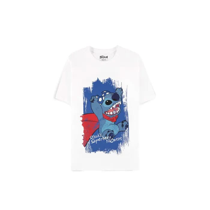 Lilo & Stitch T-Shirt Superhero White Größe XL - Smalltinytoystore