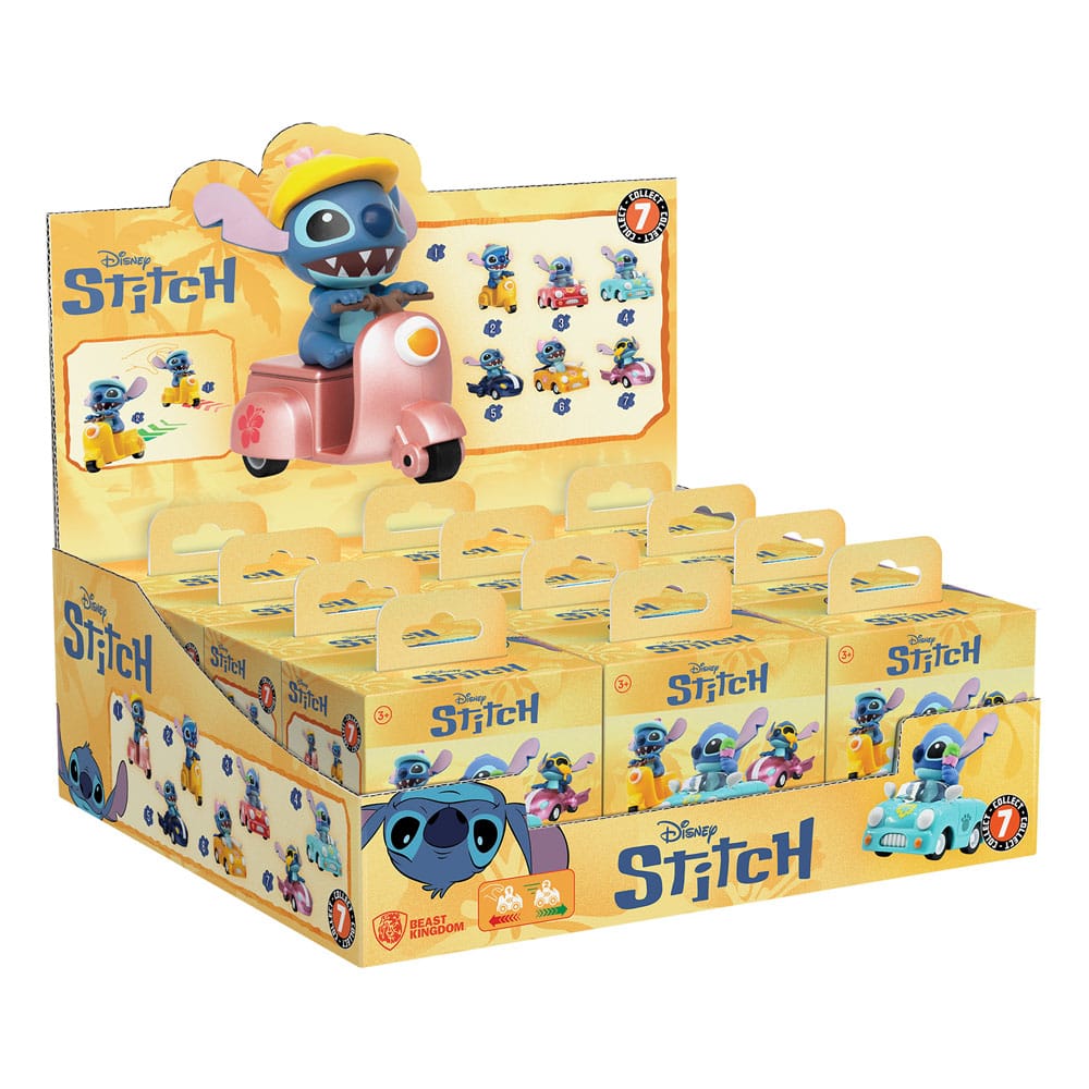 Lilo & Stitch Zoom Hero Rückzug-Fahrzeuge mit Figuren Stitch (Blind Box Ver.) Display (12) - Smalltinytoystore
