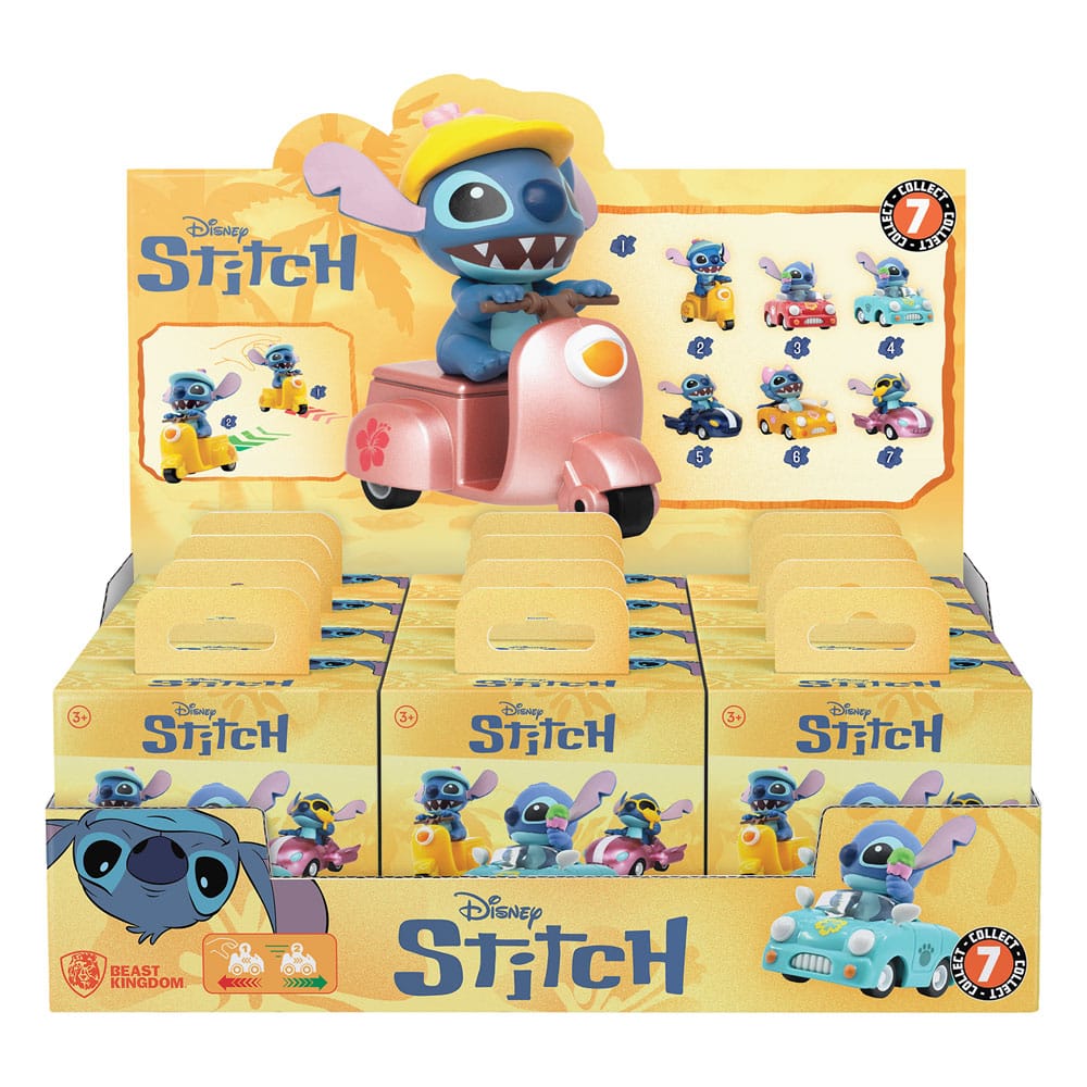 Lilo & Stitch Zoom Hero Rückzug-Fahrzeuge mit Figuren Stitch (Blind Box Ver.) Display (12) - Smalltinytoystore