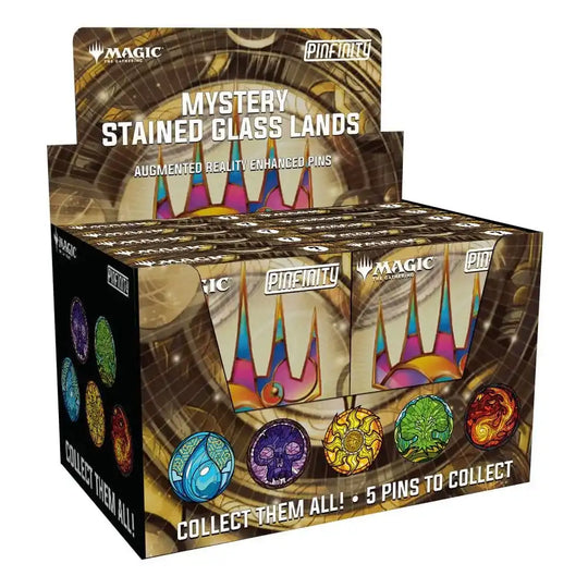 Magic: The Gathering Ansteck-Pins Blind Box Mystery Stained Glass Lands Sortiment (10)