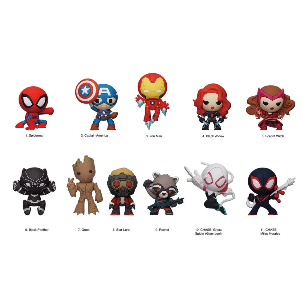Marvel 3D PVC-Taschenanhänger 85th Core Comic Series 12 Display (24) - Smalltinytoystore