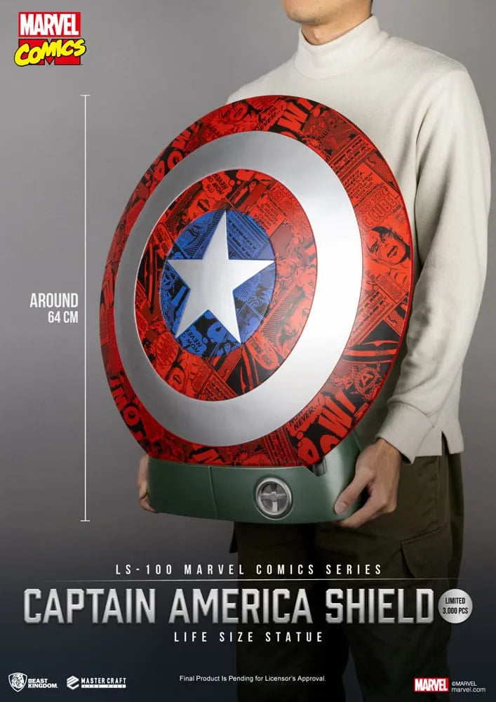 Marvel Comics PVC Captain America Schild Life Size Statue 64 cm - Smalltinytoystore