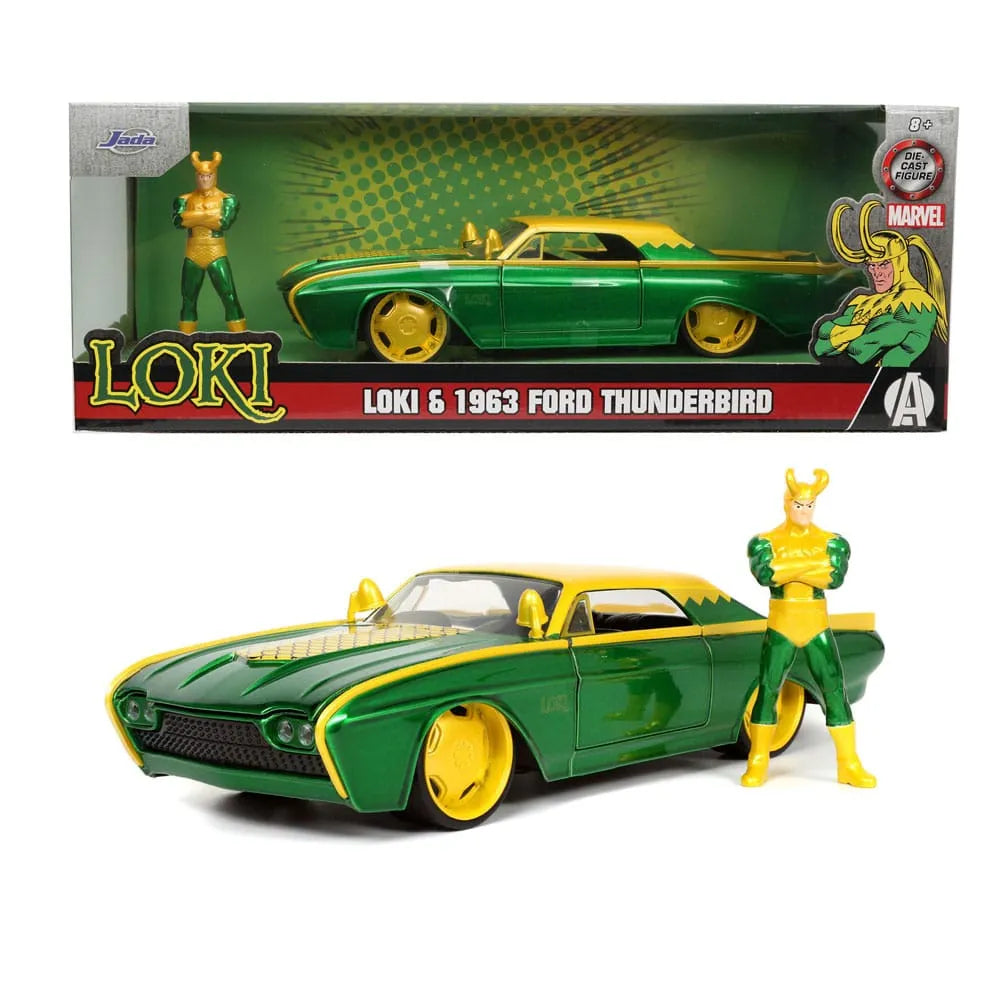 Marvel Diecast Modell 1/24 Ford Thunderbird Loki - Smalltinytoystore