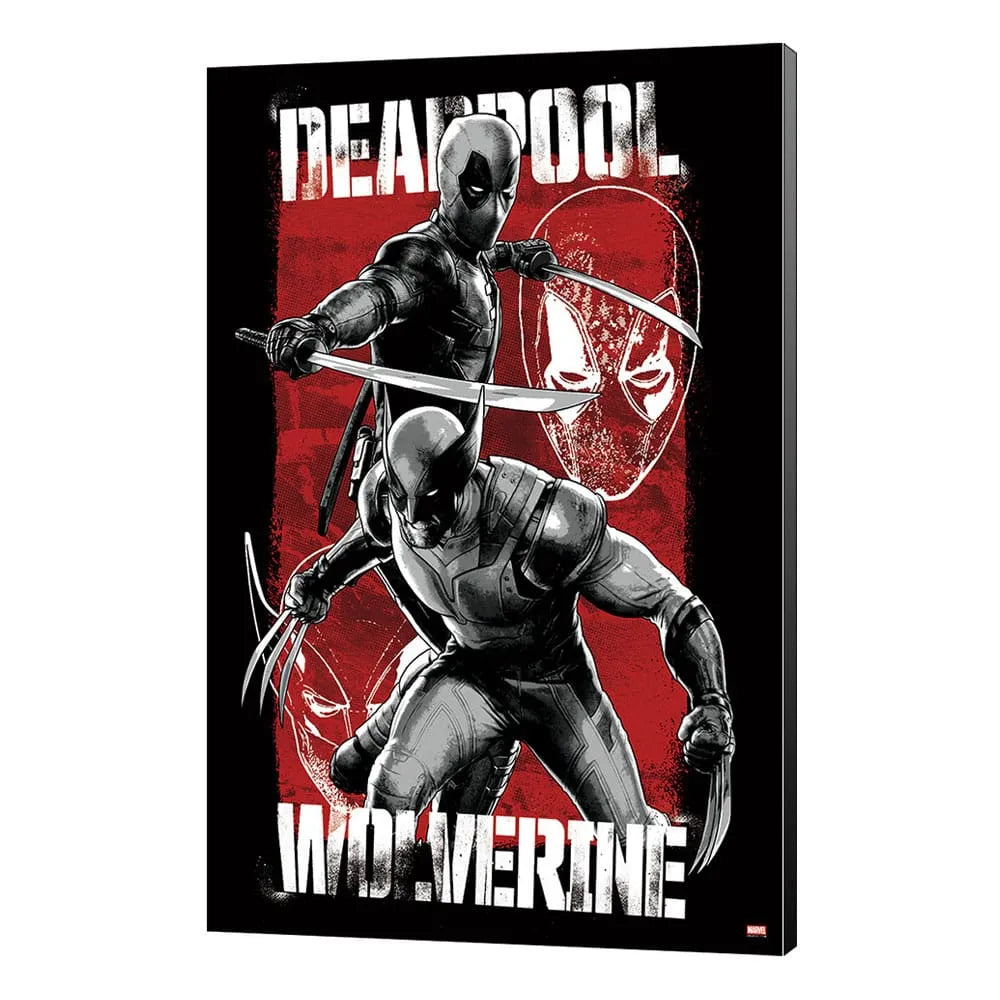 Marvel Holzdruck Deadpool & Wolverine 03 Maximum Effort 35 x 50 cm - Smalltinytoystore