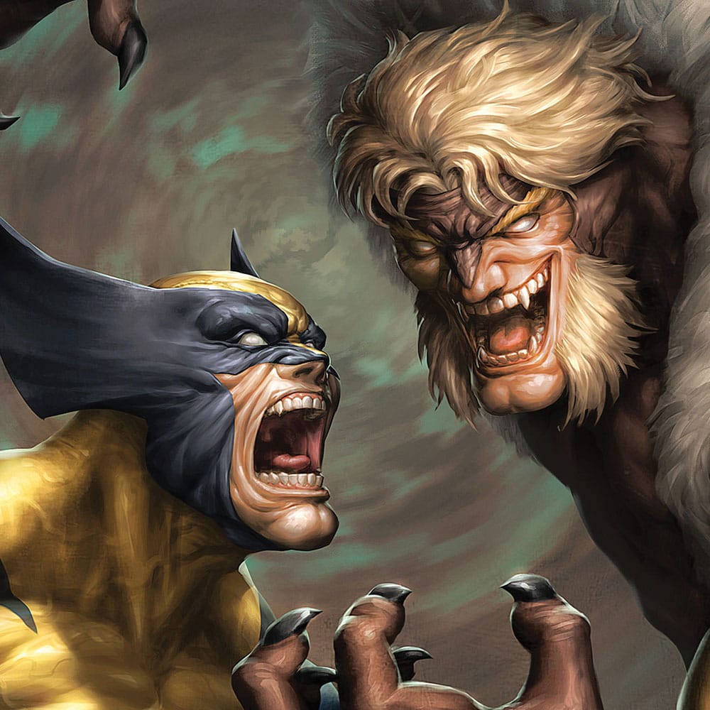 Marvel Kunstdruck Wolverine vs Sabretooth 41 x 61 cm - ungerahmt - Smalltinytoystore