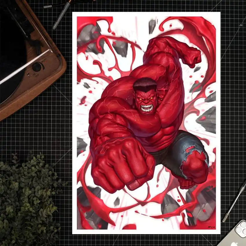 Marvel Red Hulk #1 Kunstdruck Red Hulk 61 x 41 cm - ungerahmt - Smalltinytoystore