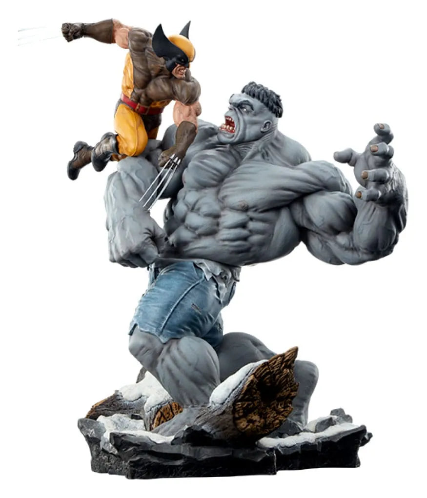 Marvel Statue Grey Hulk vs Wolverine 58 cm - Smalltinytoystore