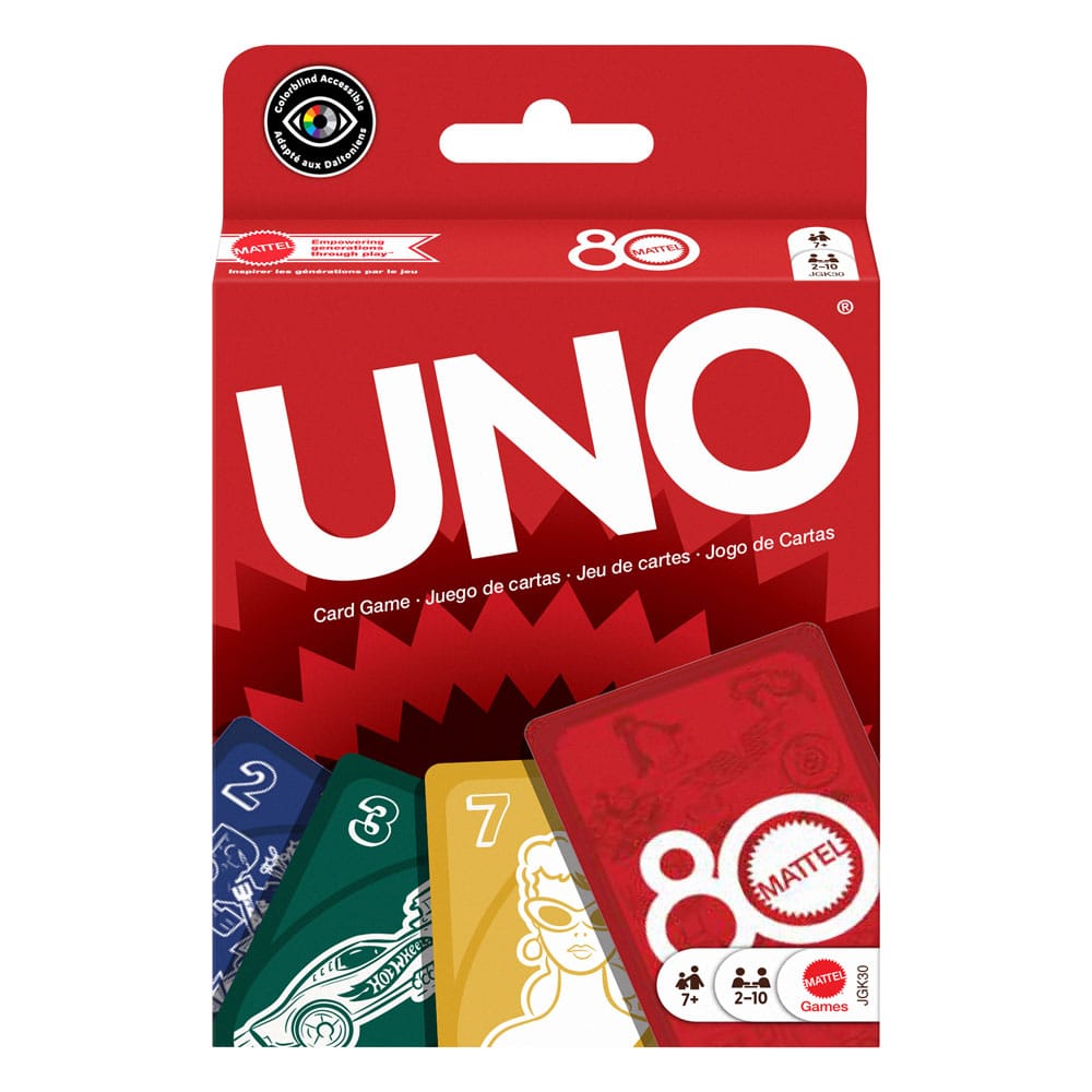 Mattel 80th Anniversary UNO Kartenspiel Ruby Red - Smalltinytoystore