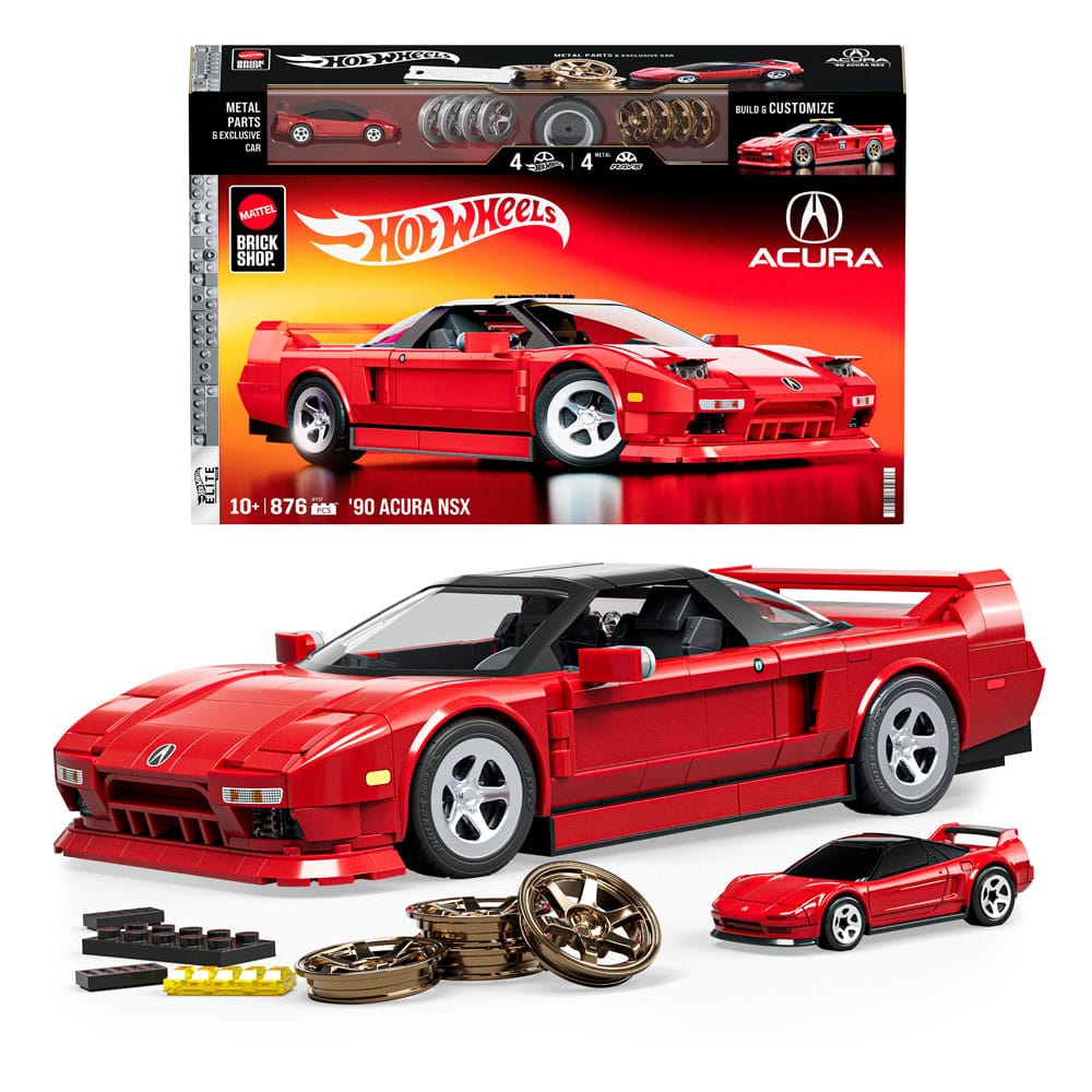 Mattel Brick Shop Hot Wheels Elite Series Bauset 1/16 '90 Acura NSX - Smalltinytoystore