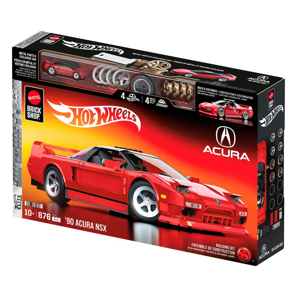 Mattel Brick Shop Hot Wheels Elite Series Bauset 1/16 '90 Acura NSX - Smalltinytoystore